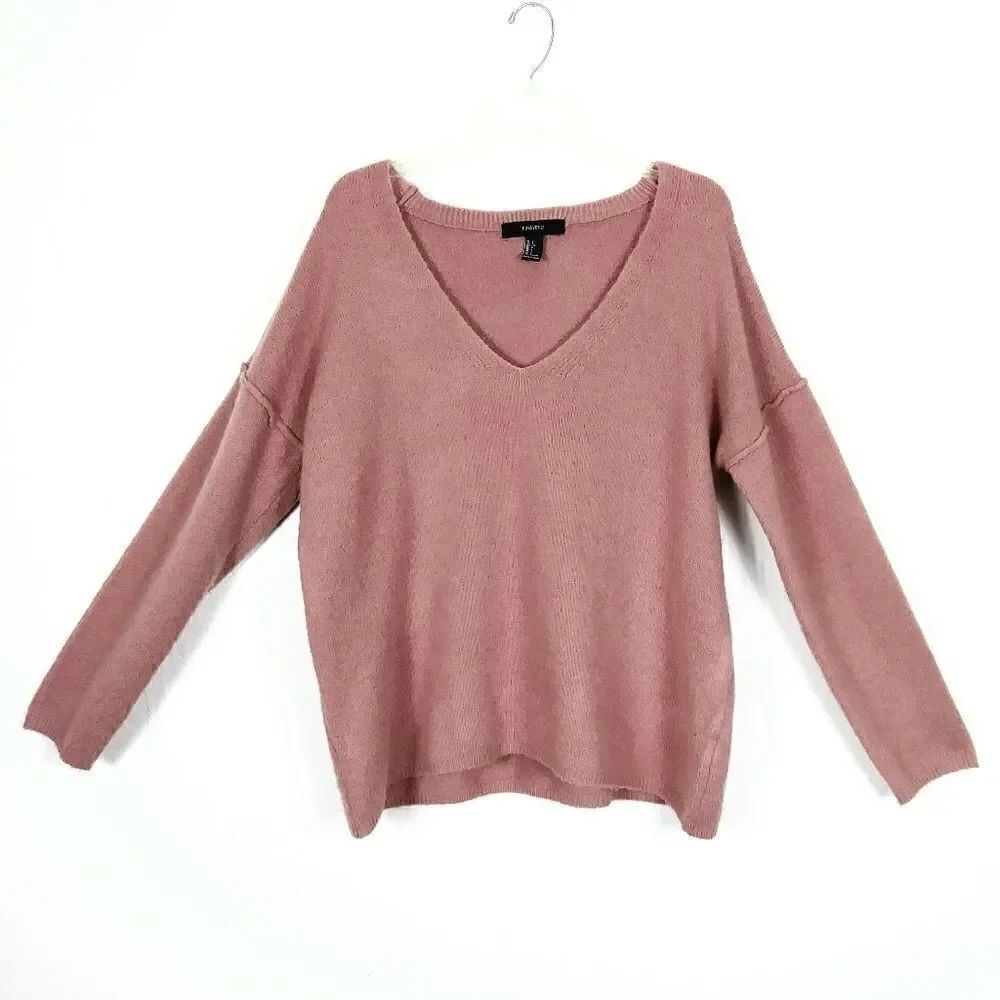 Forever 21 Blush Pink Oversized Vneck Sweater
